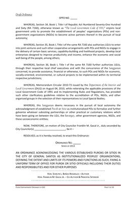 Draft Ordinance SPPO NO