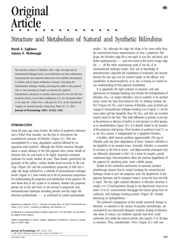 Structure and Metabolism of Natural and Synthetic Bilirubins