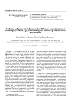 Geological and Geochemical Characteristics of Permian Tourmalinization at Val Trompia (Southern Alps, Northern Italy) and Relationship with the Orobic Tourmalinites