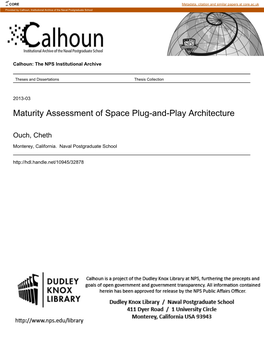 Maturity Assessment of Space Plug-And-Play Architecture