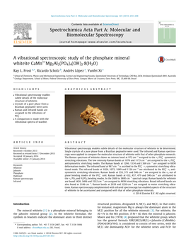 A Vibrational Spectroscopic Study of the Phosphate Mineral Whiteite