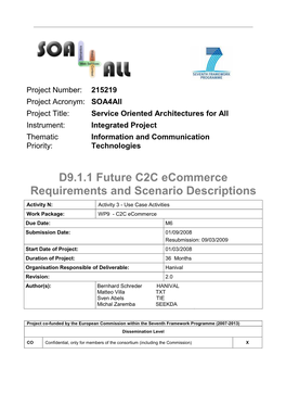 D9.1.1 Future C2C Ecommerce Requirements and Scenario Descriptions
