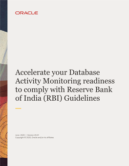 Accelerate Your Database Activity Monitoring Readiness to Comply with Reserve Bank of India (RBI) Guidelines