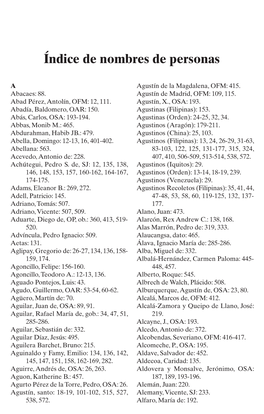 Índice De Nombres De Personas Y Lugares, Pp. 607-640