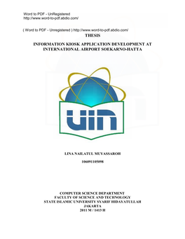 Thesis Information Kiosk Application Development at International Airport