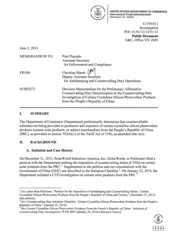 Certain Crystalline Silicon Photovoltaic Products from the People's Republic of China