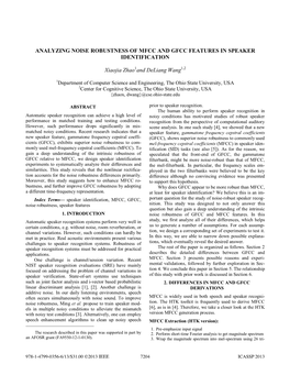 Analyzing Noise Robustness of Mfcc and Gfcc Features in Speaker Identification