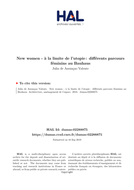 À La Limite De L'utopie: Différents Parcours Féminins Au Bauhaus