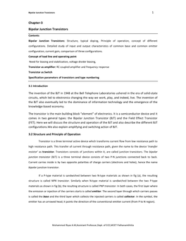 Chapter-3 Bipolar Junction Transistors