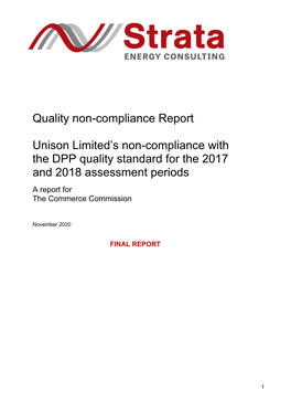 Strata Energy Consulting Non-Compliance Report on Unison