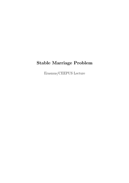 Stable Marriage Problem