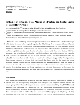 Influence of Estuarine Tidal Mixing on Structure and Spatial Scales Of