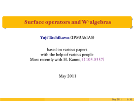 Surface Operators and W-Algebras