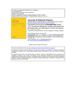 Journal of Natural History