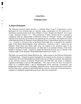 CHAPTER 1 INTRODUCTION A. Project Background the Following Technical Report Describes a Combined Phase I and II Archaeological S