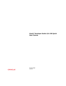 Oracle® Developer Studio 12.6: IDE Quick Start Tutorial