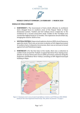 Weekly Conflict Summary | 24 February – 1 March 2020