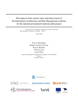 Information Architecture of Estonian Personalised Medicine Pilot Project Ii