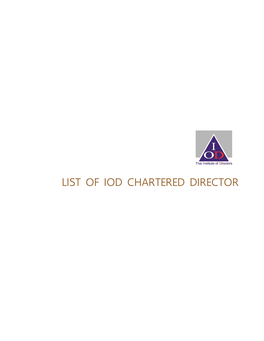 List of Iod Chartered Director