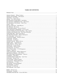 Table of Contents