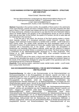 Flood Warning System for Western Styrian Catchments – Structure and Case Study