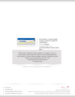 Redalyc.Lexical Decision Making in Adults with Dyslexia: an Event-Related Potential Study