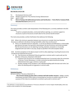 Party Wall Or Common Wall, Detached Structures (DZC §13.3)