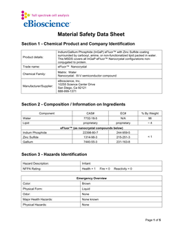 Material Safety Data Sheet