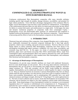 Hermoply™ Commingled E-Glass / Polypropylene Woven & Stitch-Bonded Biaxial