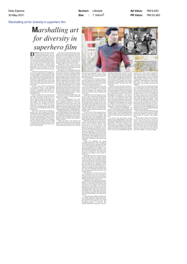 Daily Express Marshalling Art for Diversity in Superhero Film