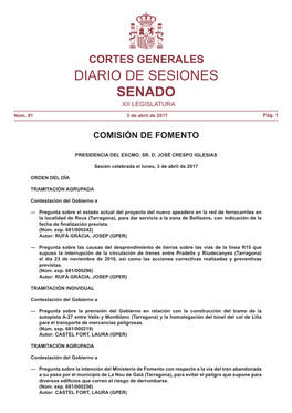 Diario De Sesiones De Comisión De Fomento