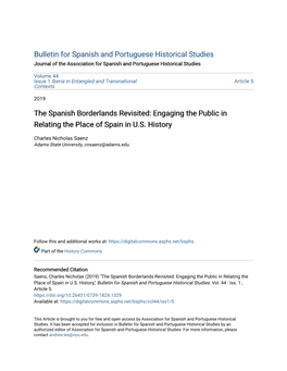 The Spanish Borderlands Revisited: Engaging the Public in Relating the Place of Spain in U.S