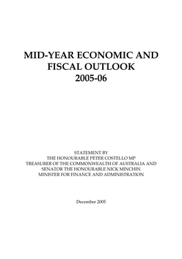 Mid-Year Economic and Fiscal Outlook 2005-06