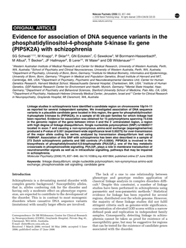 Evidence for Association of DNA Sequence Variants in The