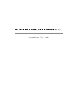 Women of American Chamber Music