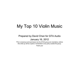 My Top 10 Violin Music