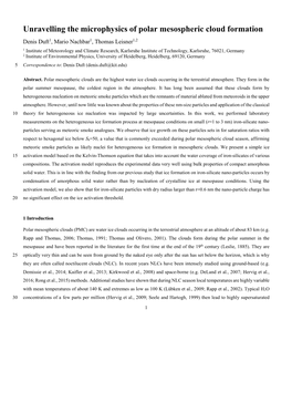 Unravelling the Microphysics of Polar Mesospheric Cloud Formation