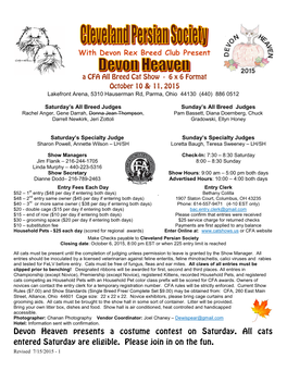 With Devon Rex Breed Club Present Devon Heaven Presents A