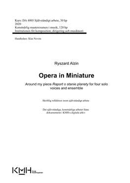 Opera in Miniature