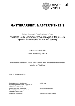 Masterarbeit / Master's Thesis