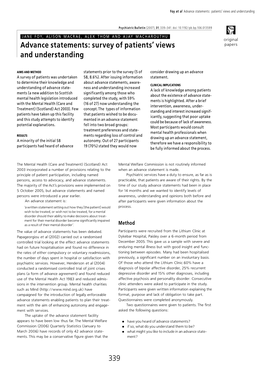 Advance Statements: Survey of Patients' Views and Understanding