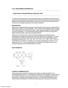 Erythromycin Delayed-Release Capsules, USP