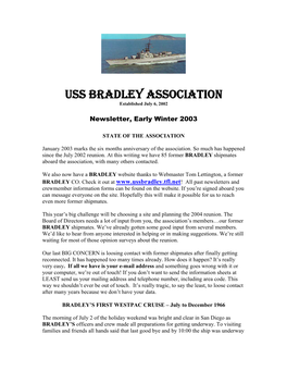 USS BRADLEY ASSOCIATION Established July 6, 2002