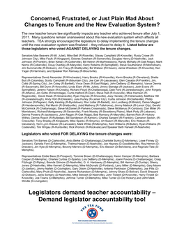 Legislators Demand Teacher Accountability – Demand Legislator Accountability Too!