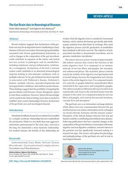 The Gut Brain-Axis in Neurological Diseases Pedro Melo Barbosa and Egberto Reis Barbosa Departamento De Neurologia, Universidade De São Paulo, São Paulo, SP – Brazil