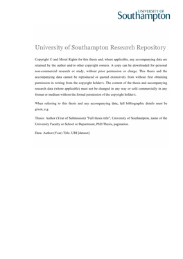 University of Southampton Research Repository