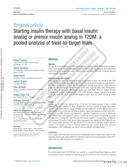 A Pooled Analysis of Treat-To-Target Trials