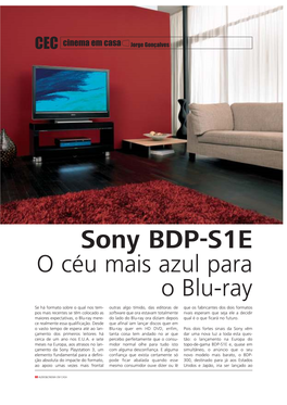 Sony BDP-S1E O Céu Mais Azul Para O Blu-Ray