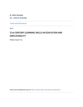 21St CENTURY LEARNING SKILLS in EDUCATION and EMPLOYABILITY