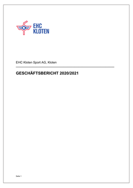 Geschäftsbericht 2020/2021